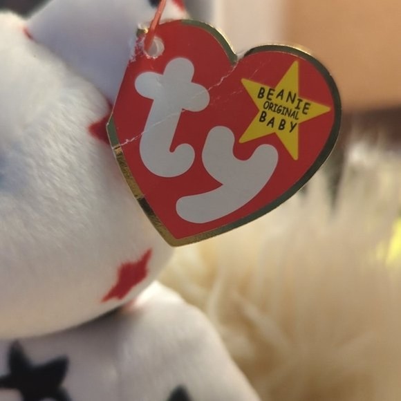 TY GLORY Beanie Baby - RARE - 1997 Hang Tag 1998 Tush Tag Americana Bear - Picture 3 of 9